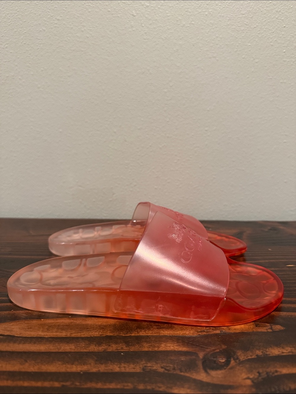Coach New York Ombré Pink Sandle Slides Size: 6